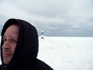 Pablo on the shore of Lake Michigan near Holland, MI.